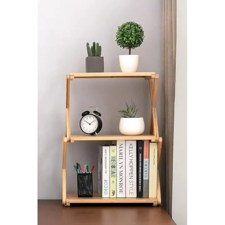 Bambu 3 Raflı Tekerlekli Sehpa Düzenleyici Raf Çok Amaçlı Organizer DB-0023