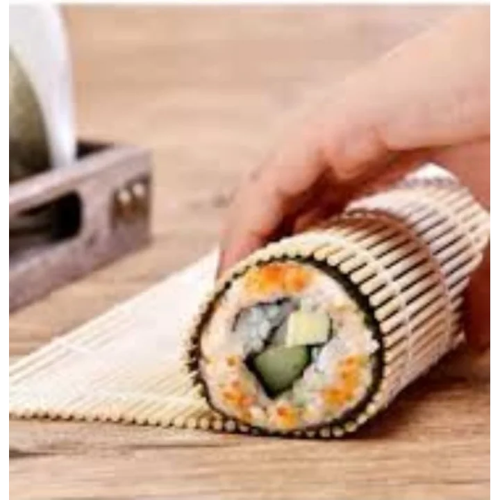 Bambu Sushi Sarma Hasırı 24x24 cm | Doğal Bambu Sushi Mat | Sushi Maker için Rulo Sarma Matı | Evde Sushi Yapımı İçin Pratik Mutfak Aleti