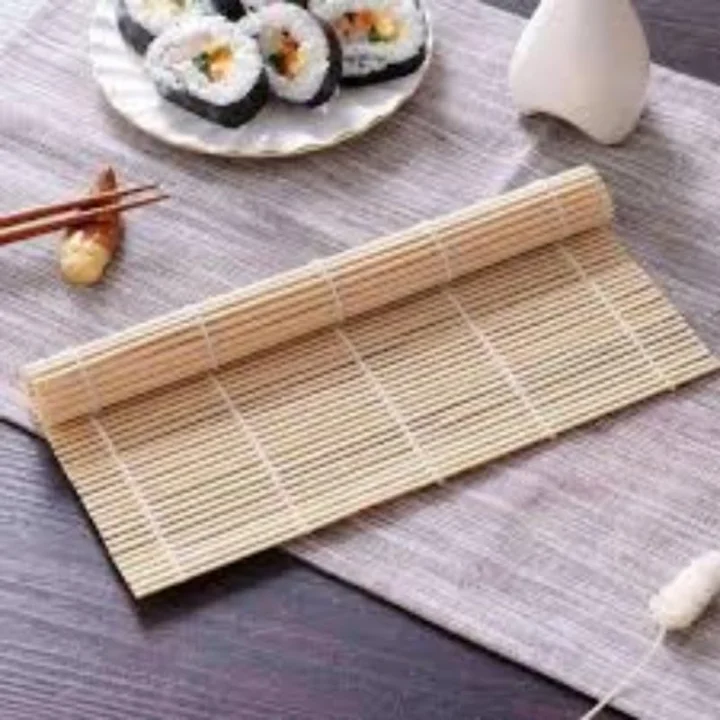 Bambu Sushi Sarma Hasırı 24x24 cm | Doğal Bambu Sushi Mat | Sushi Maker için Rulo Sarma Matı | Evde Sushi Yapımı İçin Pratik Mutfak Aleti