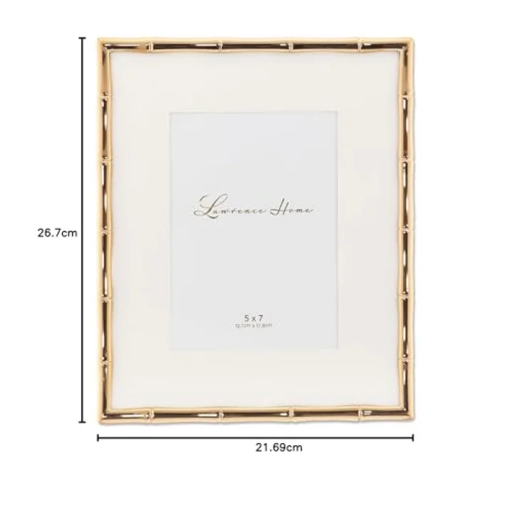 Bambu Tasarımlı Metal Çerçeve, 8x10, Mat 5x7, Altın
