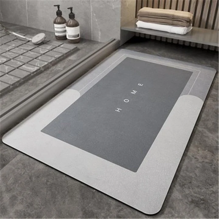 Banyo Paspası-Süper Emici-Kaymaz Tabanlı Banyo Ve Abdest Paspası-Kare GRİ 50 * 70