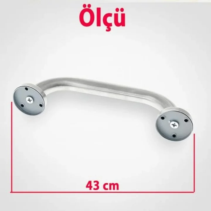 Banyo Tutunma Barı 40 cm Paslanmaz Çelik Vidalı Duvar Tipi Destek Barı Engelli Güvenlik Tutacağı