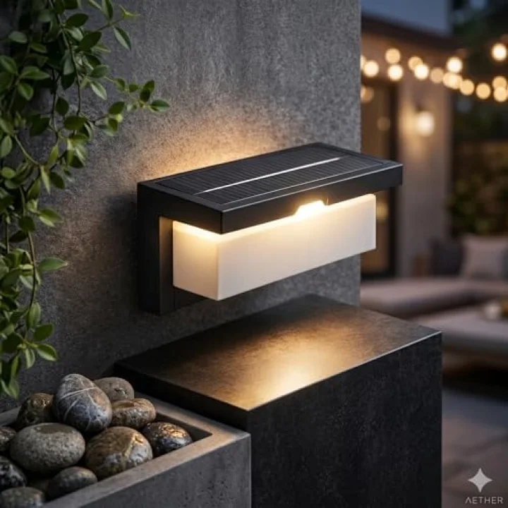 Barbaros Solar 2 Kademe Hareket Sensörlü Cata Dış Mekan LED Aplik - 40W Güçlü 4300 Lümen 3200K Gün Işığı - IP44 Su Geçirmez Kablosuz Bahçe, Teras ve Duvar Aydınlatması (Güneş Enerjili)