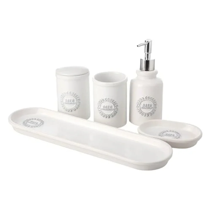 BARNES 5Lİ KUTULU BANYO SETİ BEYAZ