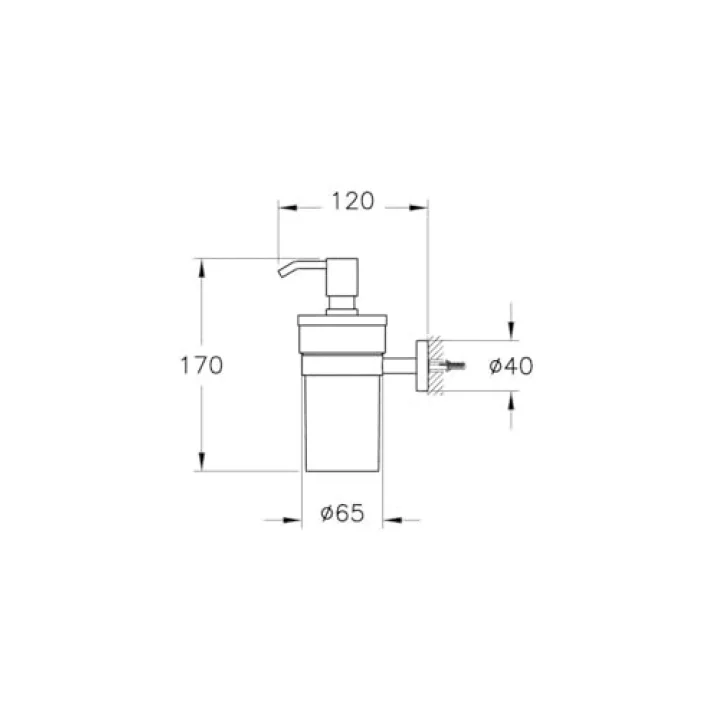 Base 200 A44107 Sıvı Sabunluk, Krom
