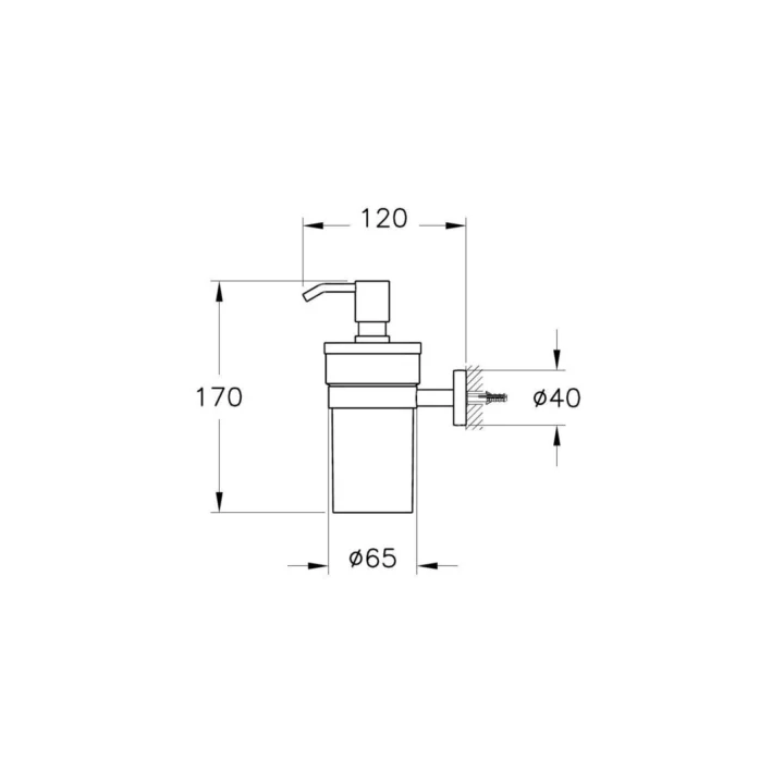 Base 200 A44107 Sıvı Sabunluk, Krom