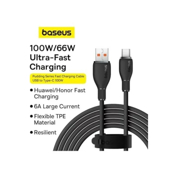 Baseus Pudding Hızlı Şarj Özellikli Type-C to Type-C 100W Kablo 1.2m