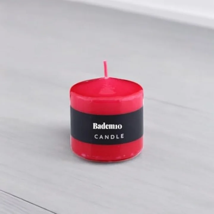 Baton Mum Kırmızı Silindir Dekoratif Mumu Kandil Hediyelik Fitilli Mumlar Şamdan Kokusuz 6 x 6 cm