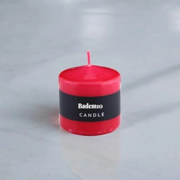 Baton Mum Kırmızı Silindir Dekoratif Mumu Kandil Hediyelik Fitilli Mumlar Şamdan Kokusuz 6 x 6 cm