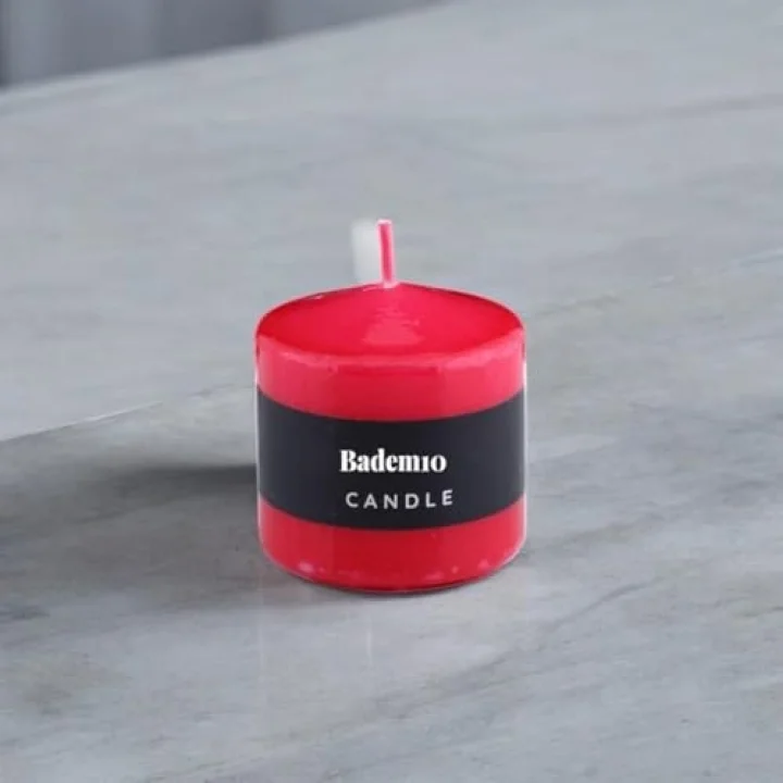 Baton Mum Kırmızı Silindir Dekoratif Mumu Kandil Hediyelik Fitilli Mumlar Şamdan Kokusuz 6 x 6 cm