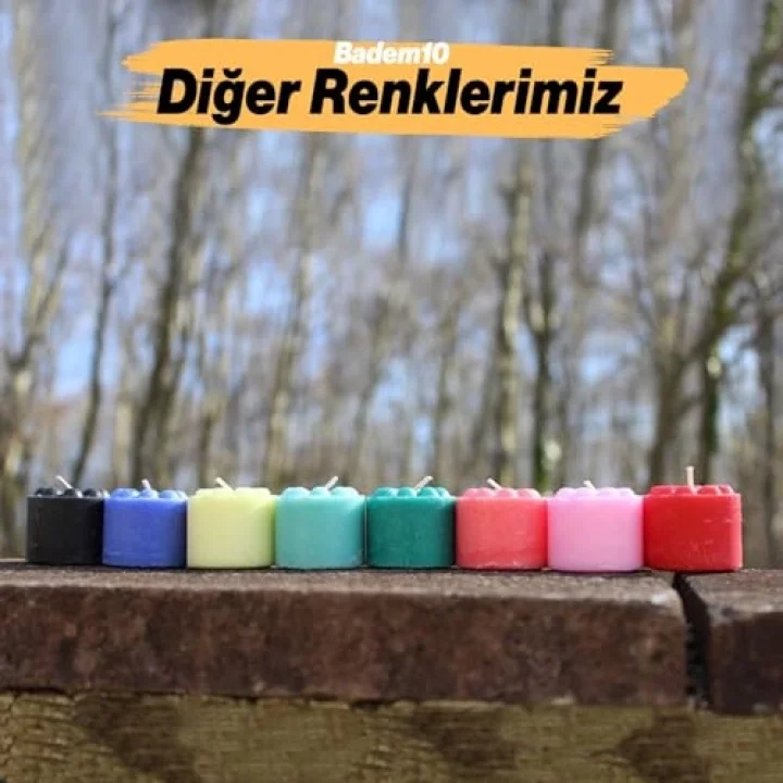 Baton Mum Mini 6lı Mor Renk Silindir Dekoratif Mumu Kandil Hediyelik Fitilli Mumlar Şamdan Kokusuz