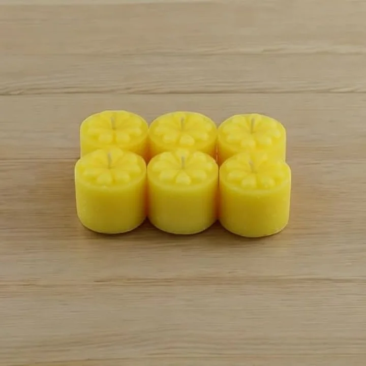 Baton Mum Mini 6lı Sarı Renk Silindir Dekoratif Mumu Kandil Hediyelik Fitilli Mumlar Şamdan Kokusuz