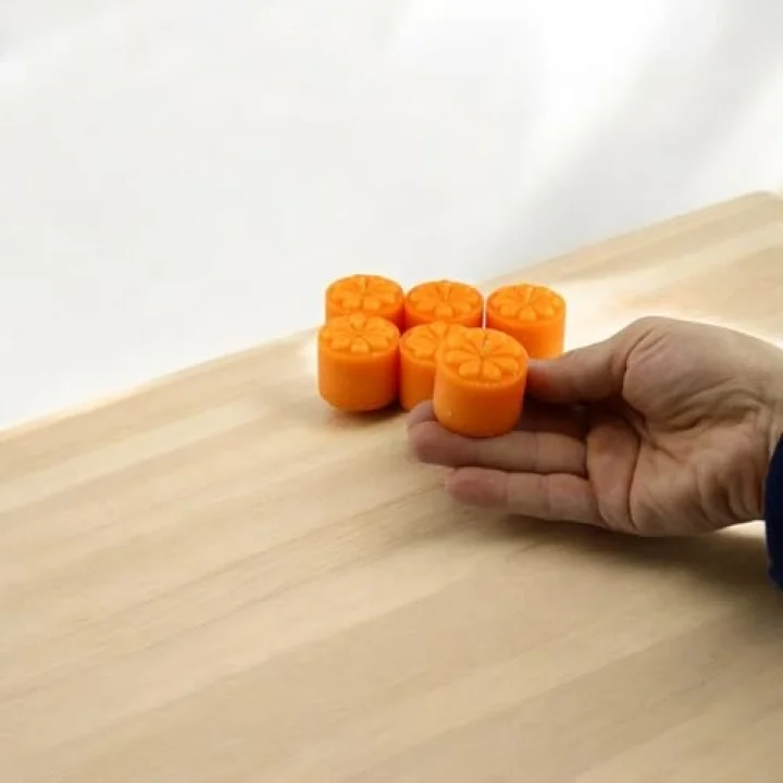 Baton Mum Mini 6lı Turuncu Silindir Dekoratif Mumu Kandil Hediyelik Fitilli Mumlar Şamdan Kokusuz