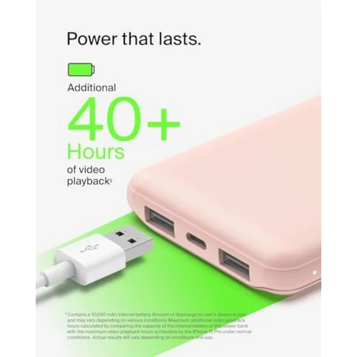 BATTERIE EXTERNE 10K - RoseBatterie externe 10K gül