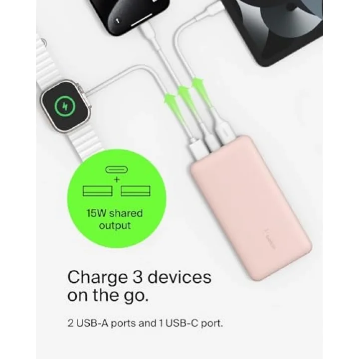 BATTERIE EXTERNE 10K - RoseBatterie externe 10K gül