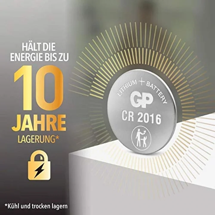Batteries Cr2016 2016 Boy Lityum Düğme Pil, 3 Volt, 5Li Kart