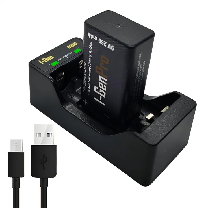 Batteries D915 2’li AA/AAA/9V Pil Şarj Aleti + 1 Adet Pro 9V 250 mAh Ni-MH Şarjlı Pil