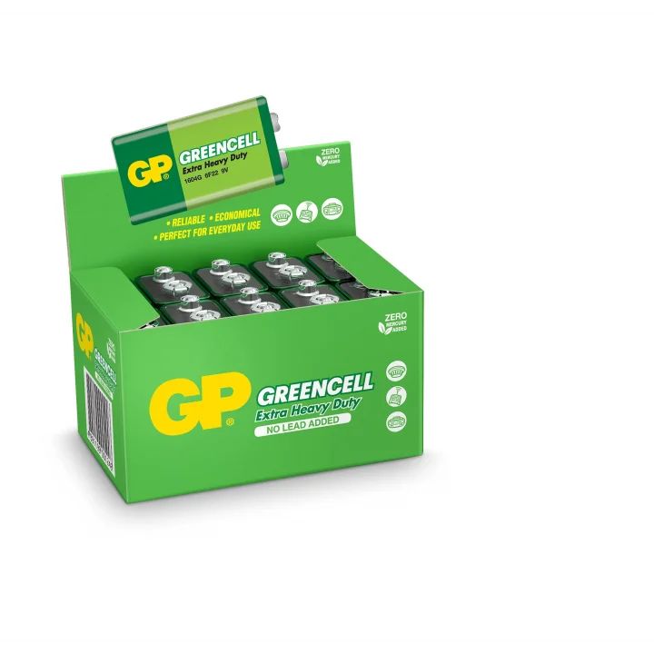 Batteries Gp1604G Greencell 6F22/1222/9V Pil, 9 Volt, 10Lu Kutu