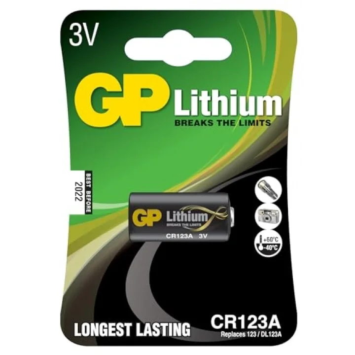 Batteries Gpcr123A Dl123A/Cr123A Boy Lityum Pil, 3 Volt, Tekli Kart