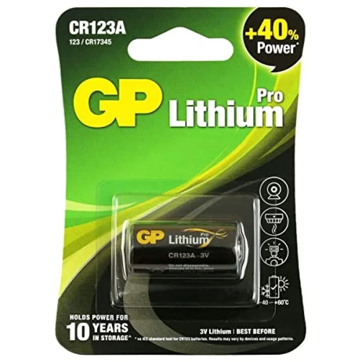 Batteries Gpcr123A Dl123A/Cr123A Boy Lityum Pil, 3 Volt, Tekli Kart