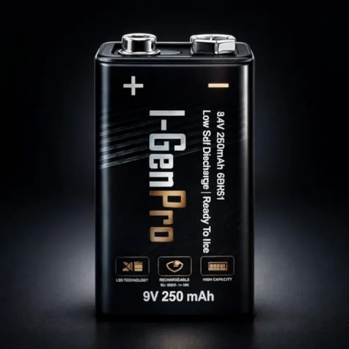 Batteries Pro 6HR61 9V 250 Mah Şarj Edilebilir 9 Volt Pil Ni-MH Şarjlı Pil (2li Paket)