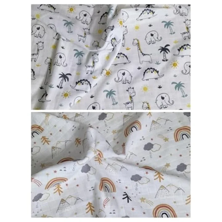 Bebek%100 Pamuk Müslin Örtü 80x75 cm 2li Set