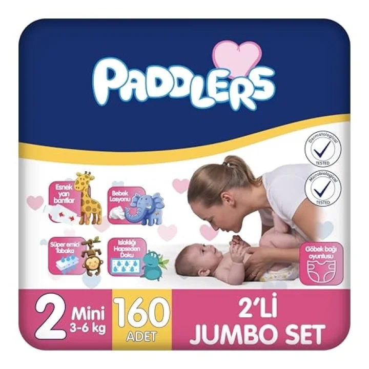 Bebek Bezi 2 Numara Mini (3-6 Kg) 160 Adet – 2’li Jumbo Set