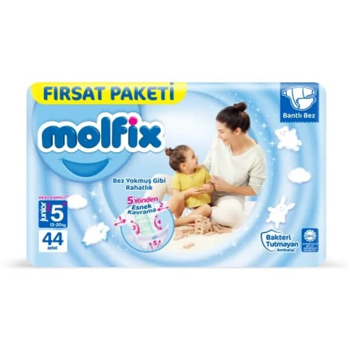 Bebek Bezi 3D Juniorplus 5+ Beden Fırsat Paketi 44 Adet