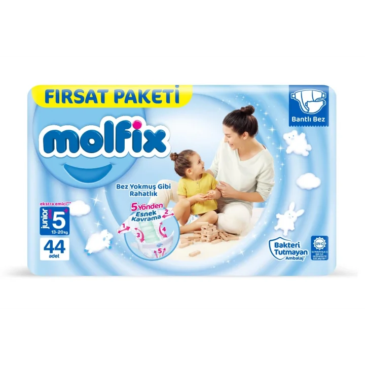 Bebek Bezi 3D Juniorplus 5+ Beden Fırsat Paketi 44 Adet