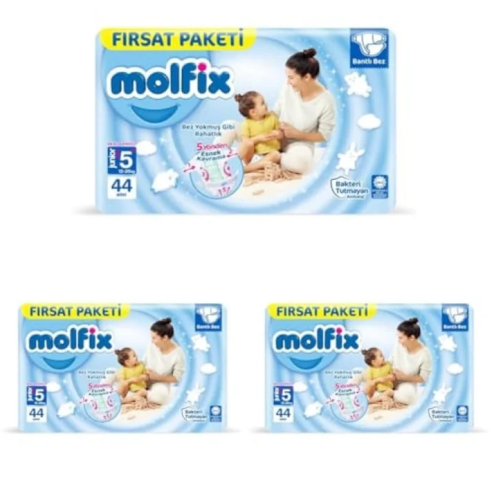Bebek Bezi 3D Juniorplus 5+ Beden Fırsat Paketi 44 Adet
