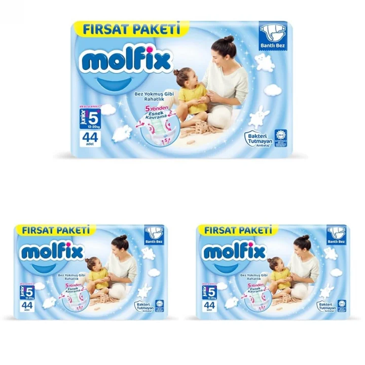 Bebek Bezi 3D Juniorplus 5+ Beden Fırsat Paketi 44 Adet