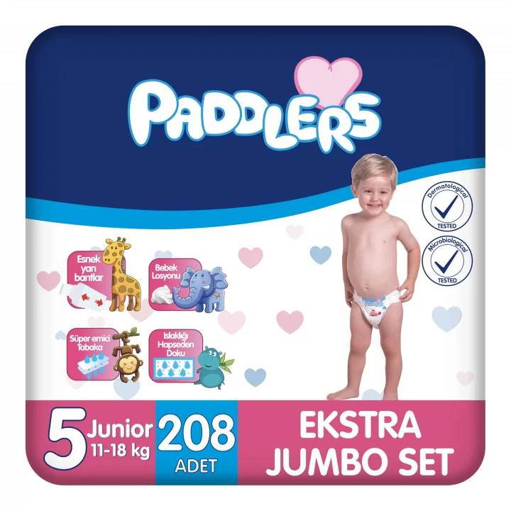 Bebek Bezi 5 Numara Junior (11-18 Kg) 208 Adet – Ekstra Jumbo Set