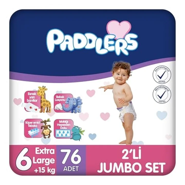Bebek Bezi 6 Numara X-Large (15+ Kg) 76 Adet – 2’li Jumbo Set