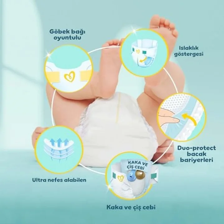 Bebek Bezi Premium Care 1 Numara 70 Adet Yenidoğan Ekonomik Paket