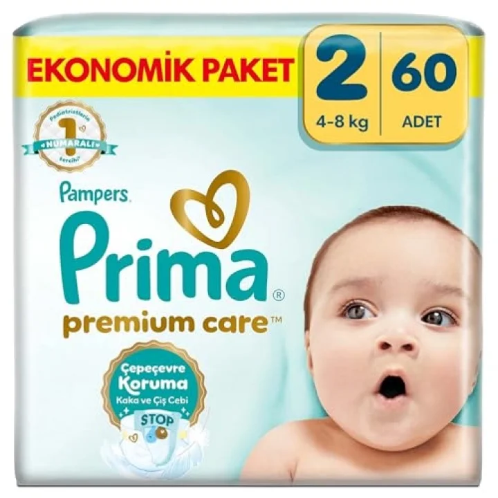 Bebek Bezi Premium Care 2 Numara 60 Adet Ekonomik Paket