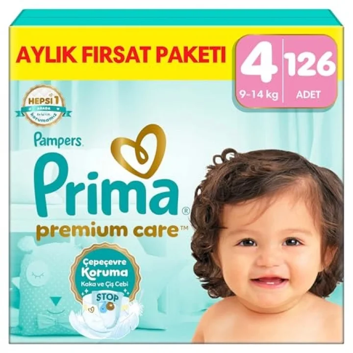 Bebek Bezi Premium Care 4 Numara 126 Adet Aylık Fırsat Paketi
