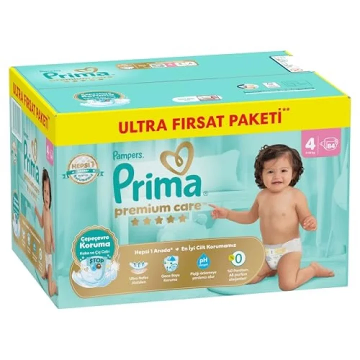 Bebek Bezi Premium Care 4 Numara 84 Adet Ultra Fırsat Paketi