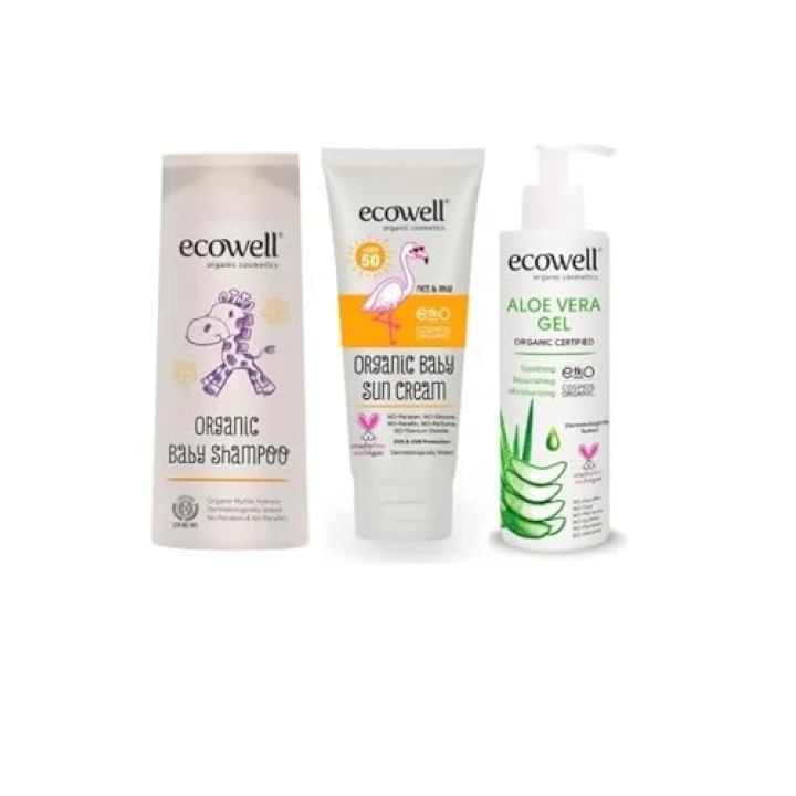 Bebek Mini Yaz Paketi (Bebek Şampuanı + Güneş Kremi + Aloevera Jel)
