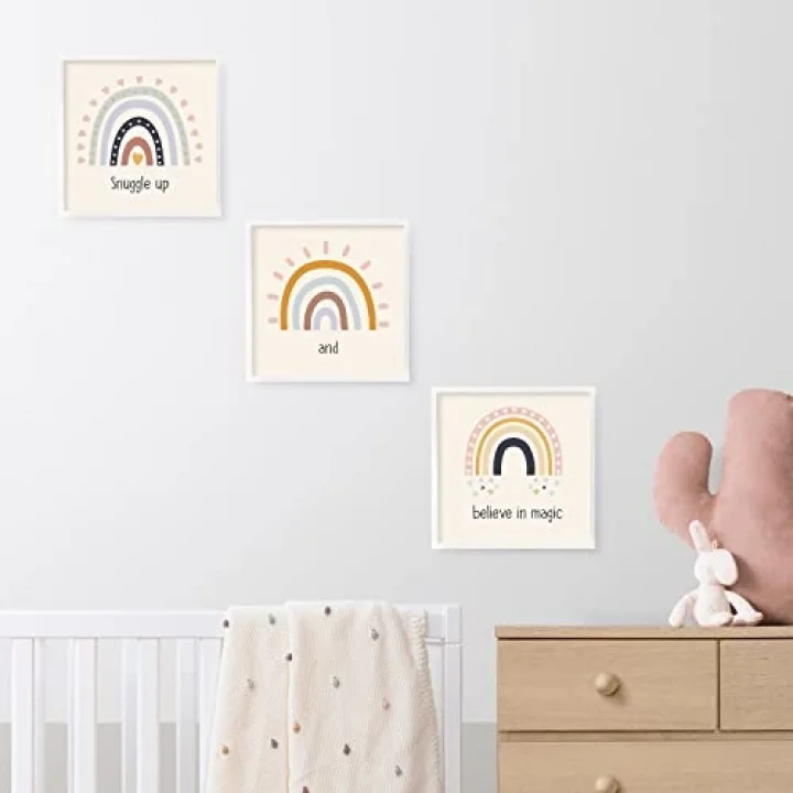 Bebek Odasına Özel Minimal Gökkuşağı Tasarımlı Çerçeve
