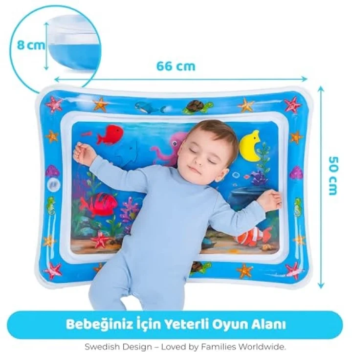 Bebek Su Oyun Matı (Tummy Time) – Test Raporlu, Sızdırmaz ve BPA’sız
