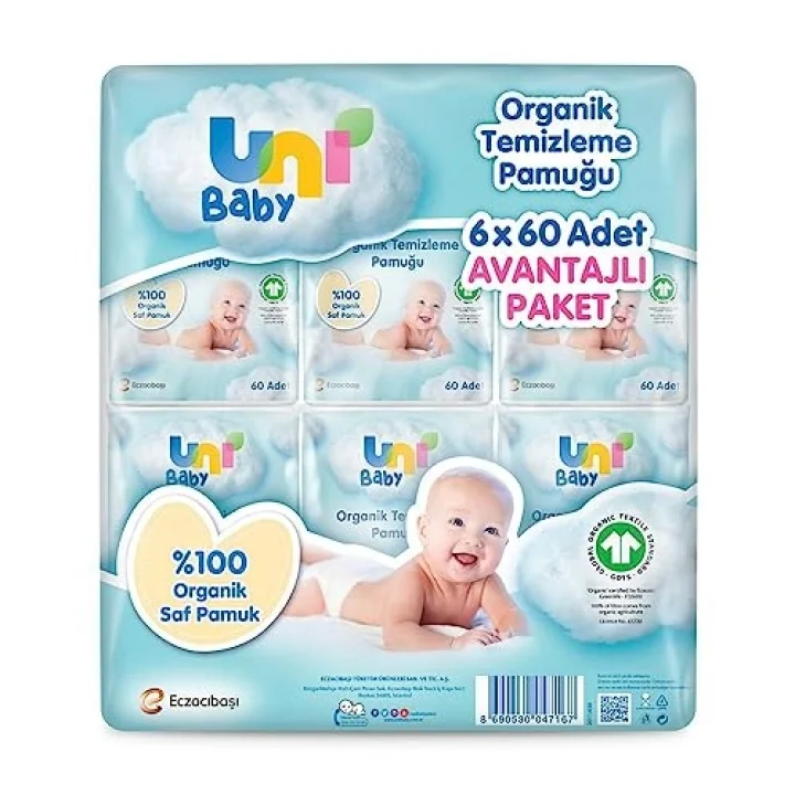 Bebek Temizleme Pamuğu 6*60 Adet