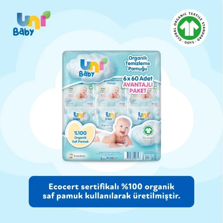 Bebek Temizleme Pamuğu 6*60 Adet
