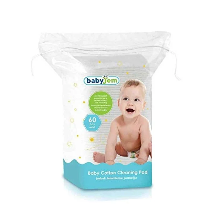 Bebek Temizleme Pamuğu 60 Adet Beyaz Çok Renkli 8681049214614