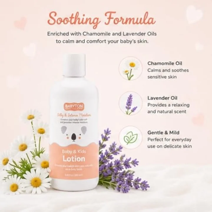 Bebek ve Çocuklar İçin Doğal Yüz ve Vücut Losyonu 250 ml