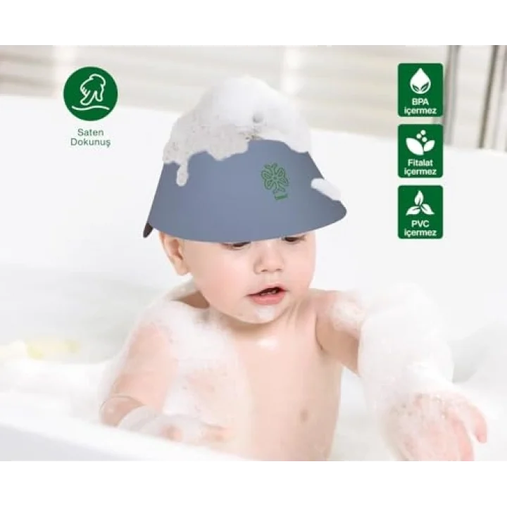 Been Silicone Baby Shower Cap Bath Visor - Silikon Banyo Siperliği, Gri