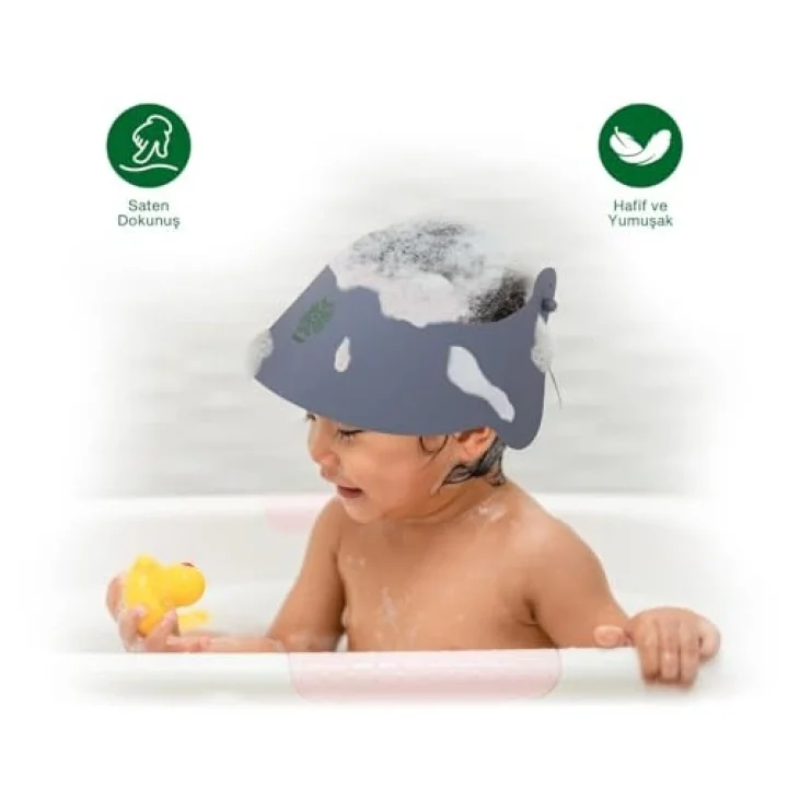 Been Silicone Baby Shower Cap Bath Visor - Silikon Banyo Siperliği, Gri