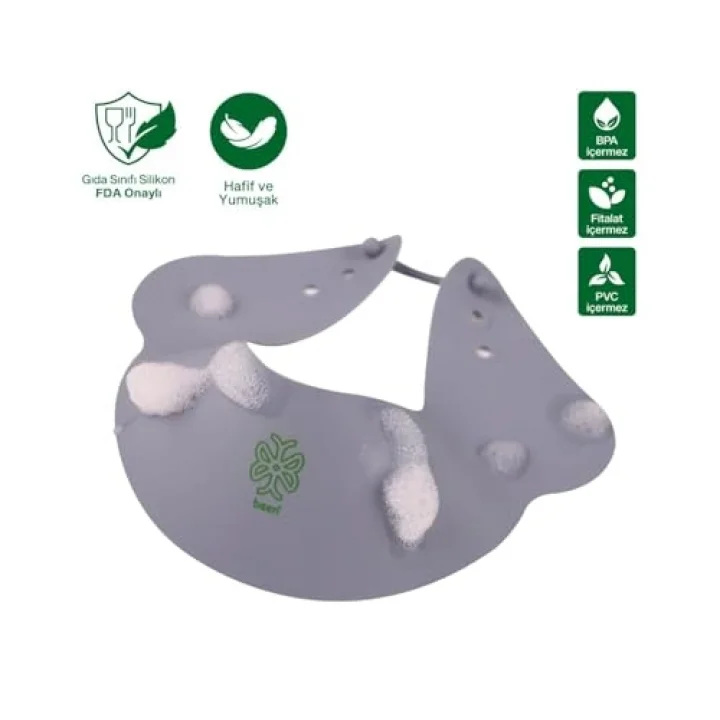 Been Silicone Baby Shower Cap Bath Visor - Silikon Banyo Siperliği, Gri