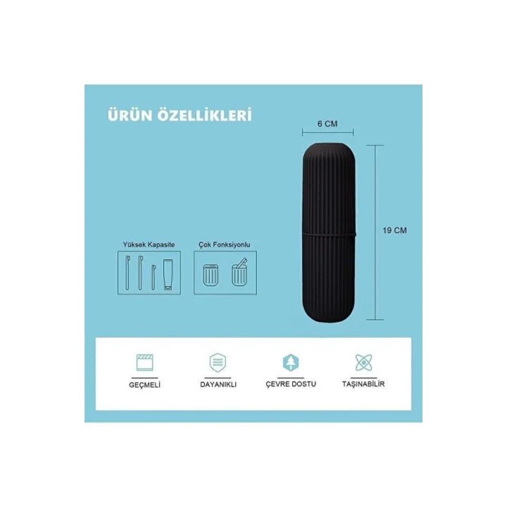 Bej - Seyahat Tipi Diş Fırçası, Makyaj Malzemesi Saklama Kabı, Çok Amaçlı Aksesuar Organizeri
