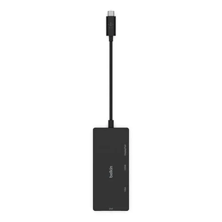 Belkin Multiport USB-C Adaptörü (VGA, DVI, 4K HDMI, 4K DisplayPort özellikli USB-C Video Adaptörü), USB-C Dizüstü Bilgisayarınızı Herhangi Bir Ekrana Bağlayın
