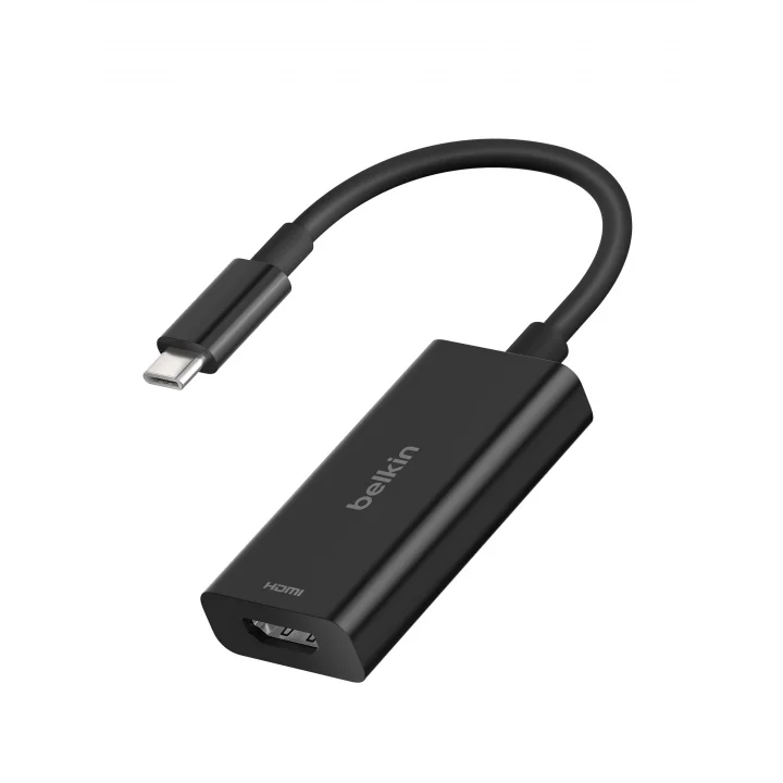 Belkin USB-C - HDMI 2.1 adaptörü, 11 cm kablo, 60 Hzde 8K, 120 Hzde 4K, HDR, HBR3, DSC, HDCP 2.2, USB-IF, MacBook, iPad Pro gibi USB-C cihazlar için